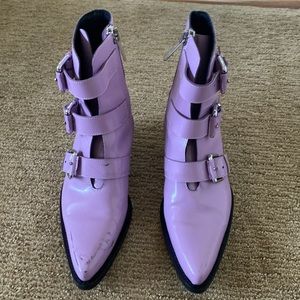 Calvin Klein x Raf Simons 205W39NYC Made In Italy Leather Moto Boots. Size 37.